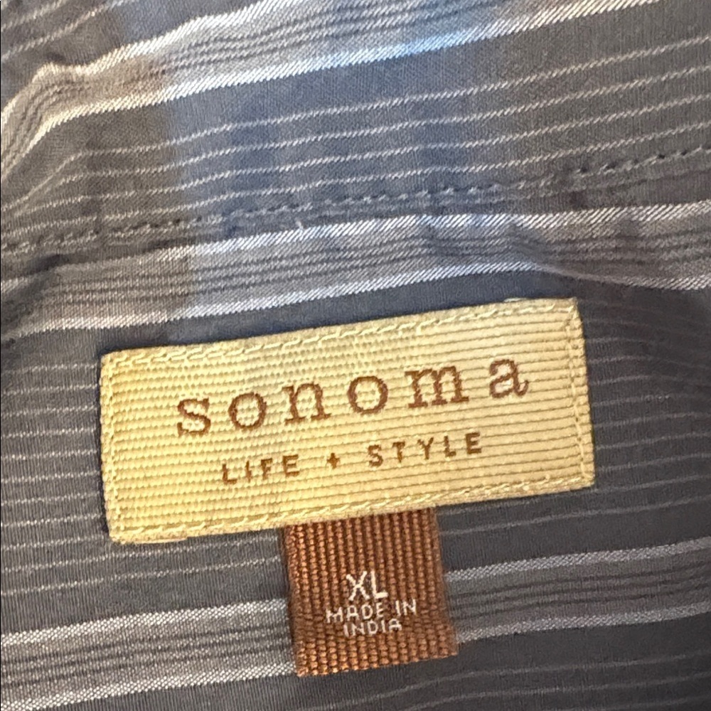 Sonoma Gray Men’s Striped Shirt XL - Picture 2 of 4